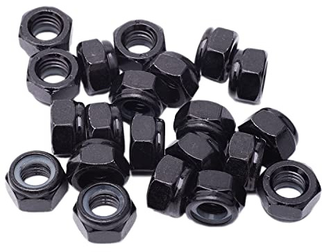 DIN985 Écrou de Blocage Écrous Autobloquant de Standard Écrou de Sécurité Écrou en Acier Carbone Écrou Hexagonaux (20Pcs, M12)