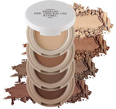 Erinde 4 Farben Lidschatten Palette, Matte Shimmer Quartett, hochpigmentiert, lang anhaltend, Ultra-Blendable, reiche Farben mit samtiger Textur Augen Make-up Palette mit Spiegel, ideal für Reisen M01