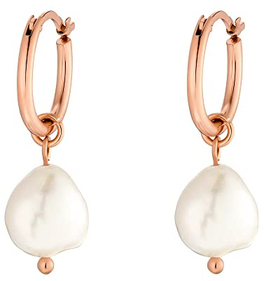 Heideman Ohrringe Pia Damen Set Edelstahl Ohrcreole mit Perle weiß | Creolen-Set mit Anhänger zum Kombinieren, schöne Geschenkidee zu Weihnachten, nickelfrei und leicht
