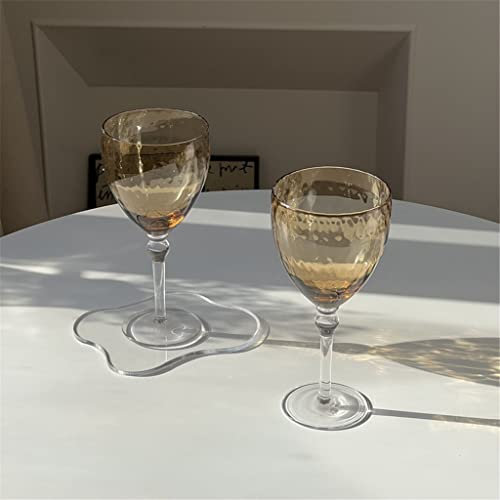 Retro Wine Glass Amber Crystal Goblet Cup Champagne Glasses Home Tabletop Decoration Drinkware Wedding Party (A 2pcs/set)