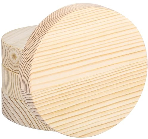 Belle Vous 4 Pack of Unfinished Round Wooden Circles - 10cm/4 Inches - 20mm Thick Natural Round Disc Cutout Slices - DIY Craft Projects, Christmas Decorations, Pyrography & Door Hanger Plaque
