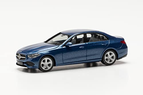 Herpa Modellauto Mercedes-Benz C-Klasse Limousine, originalgetreu im Maßstab 1:87, Auto Modell für Diorama, Modellbau Sammlerstück, Deko Automodelle aus Kunststoff