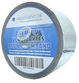 PREMIUM VERSTÄRKTES ALUMINIUMBAND Hitzebeständiges Wasserdichtes Alu Klebeband zum Reparieren von Metalloberflächen Dampfsperre Klebeband netzverstärkt Belüftung Isolierung 50m (100mm/50m)