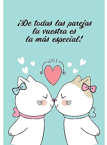 Antracita Tarjeta Amor Boda Chicas LGTBI Gatitas 15x23cm