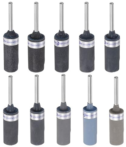 QUARKZMAN 10Uds Kit de Rollos de Papel de Lija Abrasivo 180-7000 Grit | con Vástago de 2.35mm, para Mangas de Tambor de Lijado Y Cabezales de Rectificado, para Carpintería Metal