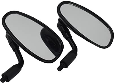 manillar espejo Para S&uzuki GV300S 10mm Vintage Oval Motocicleta Trasera Espejo Retrovisor Barra Redonda Extremo Espejo Manillar Retro Espejos Lado Negro Motocicleta Espejo Retrovisor