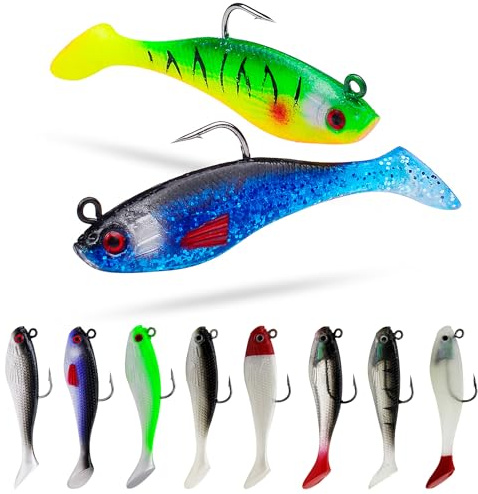 10 Stück JigköPfe Angelköder Gummifische Hecht Wobbler Barsch Zander Forellen Köderfische Für Hecht