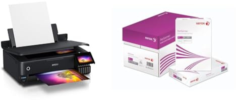 Epson EcoTank ET-8550 3-in-1 Tinten-Multifunktionsgerät & Xerox Performer Multifunktions-Papier, 80 g m², A4, 1 Karton, 5 Packungen, 2.500 Blatt 003R90649 Weiß