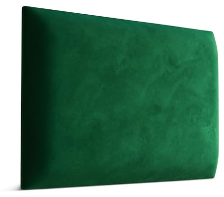 Muralo - Cuscino da parete in velluto, per camera da letto, soggiorno, letto, lettino, testiera lombare, moderno di lusso, imbottito Magic Velvet (verde bottiglia, 60 cm x 40 cm)