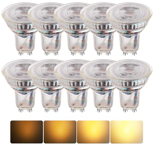 Wesome Lighting GU10 LED Dim to Warm Glühbirnen, 4,5W 400LM, 2200K-3000K Farbtemperatur, 36° Abstrahlwinkel, Dimmbar, 10er Pack