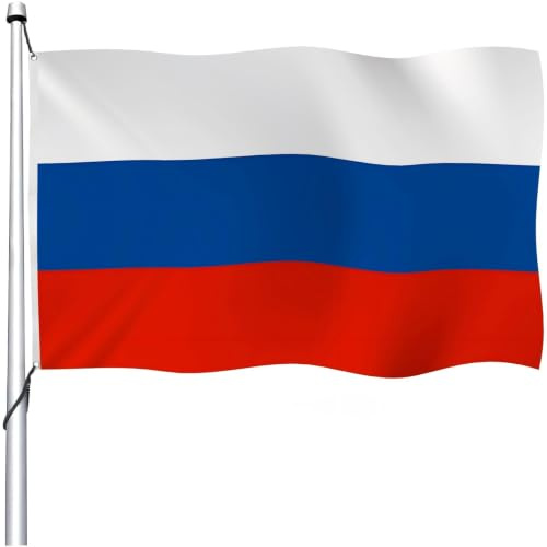 Aoihrraan Russland Flagge 120x180cm Doppelseitig Lebendige Farben Russische Flaggen Für Draußen Feiern Veranda Dekoration Nationalflaggen Mit 2 Stabilen Ösen Präzision Maschine Genäht 100% Polyester