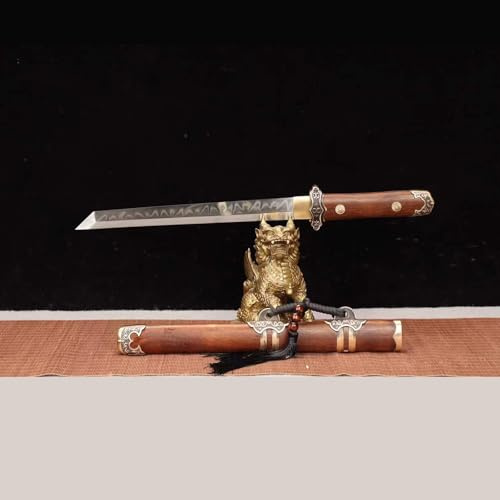 mit Palisanderscheide,handgefertigtes Kurzschwert,echtes Schwert aus T10-Stahl,Japanisches Samurai-Trainings-Wakizashi,51 cm handgefertigtes Wakizashi für Iaido,Kendo,Cosplay,Selbstverteidigung