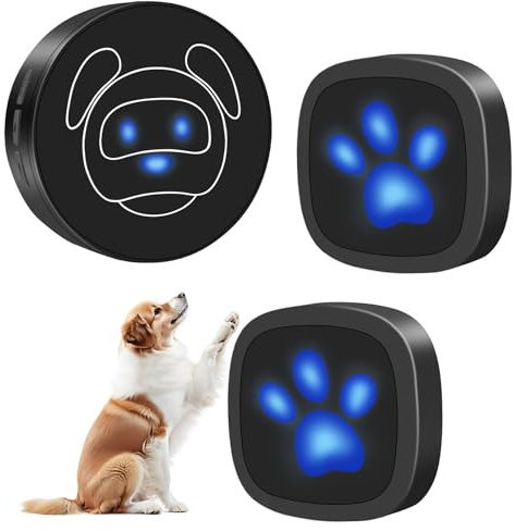 Whimsii Kabellose Hundeklingel Set (Schwarz) – IP55 Wasserdicht, 290m Reichweite, 55 Melodien & 4 Lautstärken (1 Empfänger, 2 Sender)