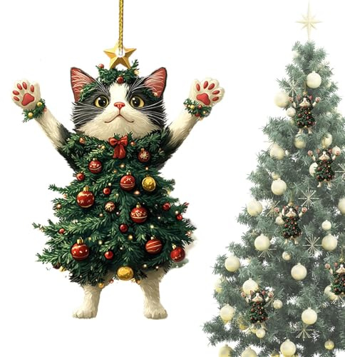 Weihnachtsschmuck Katze, Klein er Weihnachtskätzchen-Anhänger Für Tasche Und Weihnachtsbaum, Zubehör Für Autorucksack, Weihnachtsschmuck Katze Für Weihnachtsbaum