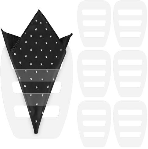 Ymapinc 6 Stück Einstecktuch Halterung Schwarz, Einstecktuch Halter für Anzug Hochzeit Abendessen(12,5x8,8cm)