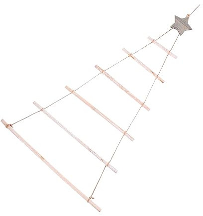 Cabilock Holz Weihnachtsbaum Leiter für Wanddekoration Hängende Astleiter aus Natürlichem Holz für Weihnachtsdeko