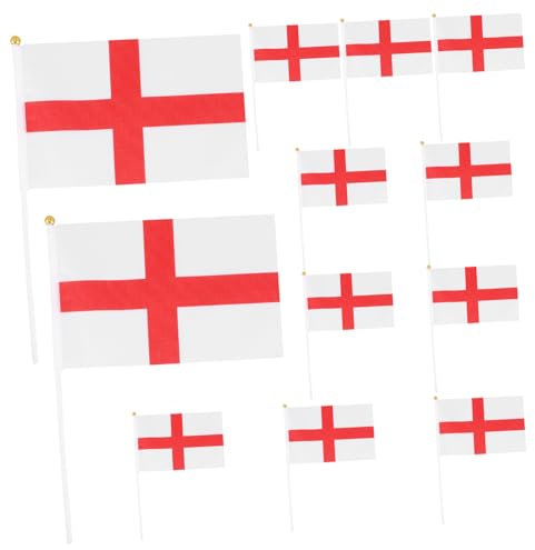 GAROZATION England Flag String Flag 12pcs Mini Uk with Stick for Football Matches Decorations