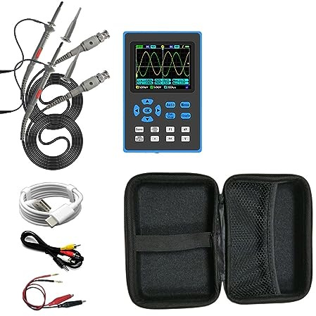 POOIQX Osciloscopio Digital portátil DSO2512G, 120M de Ancho de Banda, generador de señal de Canal único/Doble, análisis de Espectro,Análisis Profesional