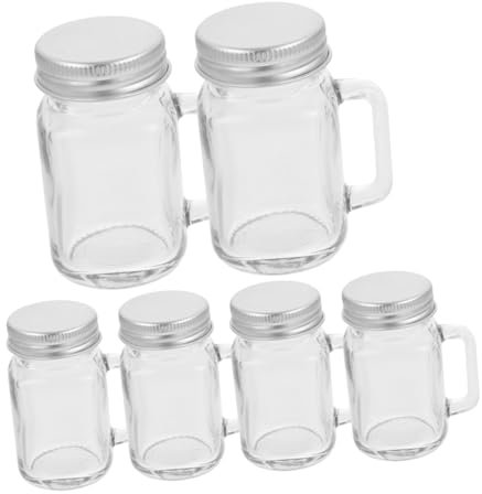 Gatuida 6pcs Glass Mini Jars Lids Airtight Sealing for Jam Honey Pickles Fruits Jam Bottles