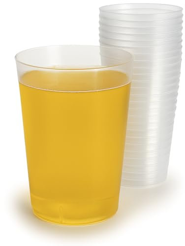 100 Vasos Reutilizables 600 ml Sanjoma | Plástico Duro y Transparente Reforzado | Resistentes y Duraderos Aptos para lavavajillas | Ideales para Cubatas, Cerveza, Sidra, Fiestas y Eventos | Sin BPA