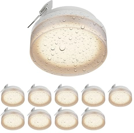 ledscom.de 10 st IPLY takinfällda armaturer för utomhusbruk, IP44, stål, matt vit, runda, 100 mm i diameter, 1 st GX53 max. 15 W