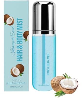 Süßem Kokosmilch Vanille Haar Und Körperduftspray, Leichtes Feuchtigkeitsspendendes Körperspray, Haar Und Hautduft, Lang Anhaltendes Parfümspray 50ml für Frauen und Männer (50ml, 1)