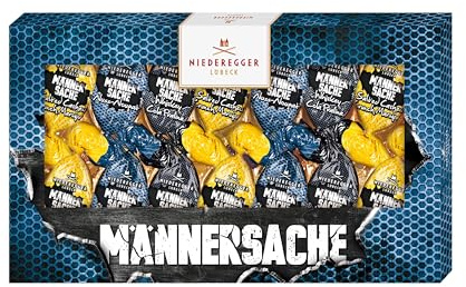 Niederegger | Osterpräsent | Männersache | 1x 175g | Sorten Whiskey Cola Praline, Nuss-Nougat, Salted Cashew Crunch Marzipan | Umhüllt von Vollmilch-Schokolade | Ostereier | Ostergeschenk