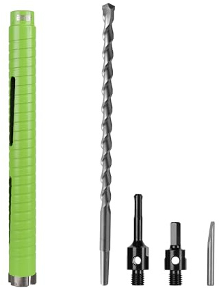 BETTERI 1 1/8 Inch Dry Core Drill Bit with Adapters (SDS Plus Adapter&Hex Adapter) and Pilot Bit, 5/8-11 Threaded Diamond Core Bit for Concrete/Brick/Masonry, 10 Drilling Depth