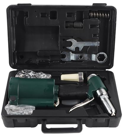 Gearwell Air Hydraulic Rivet Gun, herramienta de remolino neumático, máquina de remachado industrial, kit de remache de 2.4-4.8 mm, para la fabricación y ensamblaje de metal