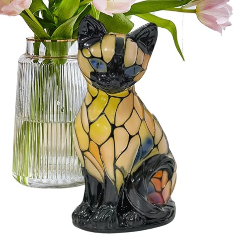 Nachtlampe für Damen – Stimmungslicht aus Kunstharz, klassische dekorative Akzentbeleuchtung | niedliche dreidimensionale Katzenkulptur, Vitrinen-Ornament mit weichem Licht, für Zuhause, Schlafzimmer