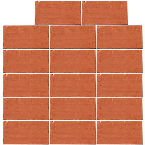 TEHAUX 40 Briques Miniatures Rectangulaires en Terre Cuite Rouge pour Décoration D'aquarium et Aménagement Paysager Micro, Surface Lisse sans Bavure, Pack de 40 Pièces