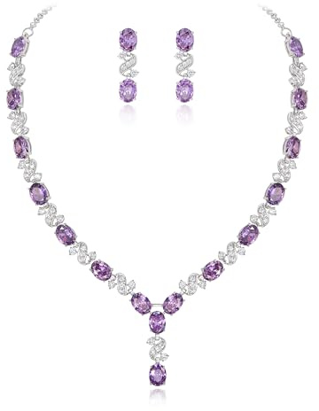 Clearine Mujer Elegante Delicate Zirconia cúbica Infinity Y-Shape Collar Dangle Pendientes Set