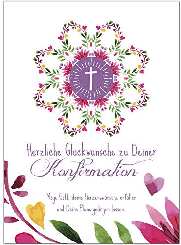 Einladungskarten Manufaktur Hamburg Glückwunschkarte Konfirmation mit Umschlag/Vintage Aquarell modern/Konfirmationskarten/Karte für Glückwünsche/Feier