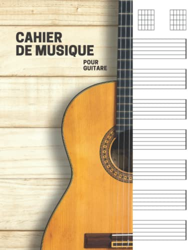 Cahier de musique pour guitare: 7 tablatures et 6 diagrammes d'accords par page. Idéal pour les étudiants, amateurs et professionnels. Cahier de ... bloc guitare (110 pages ,Grand format a4).