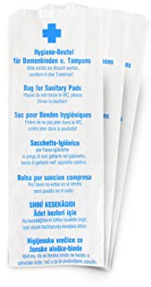 Hygienebeutel aus Papier, 10 x 100 Stück -1000 Stück |zu jeweils 100 Stück mit einem Faden verbunden| zur praktischen & hygienischen Entsorgung von Hygieneartikeln |passend zum Spender des Sets HY-531