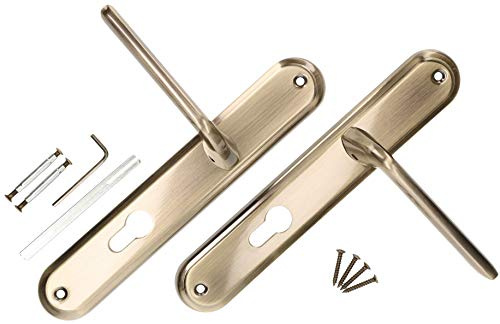KOTARBAU® - Set di maniglie per porta per serratura a cilindro profilato PZ, 72 mm, maniglia a coda lunga, patina, universale, moderno
