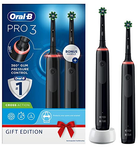 Oral-B Pro 3 Black Electric Toothbrush Duo Pack