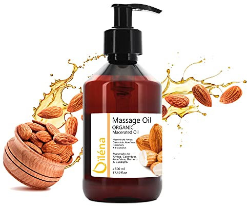 Olio di Mandorle Pelle (Corpo e Viso) e Capelli, Anti Smagliature Gravidanza, Pelle Atopica e Bambini, Olio per Massaggi Professionale, Idratante e Ricco Vitamina E. 100% Naturale e Puro - 500 ml