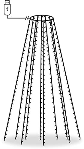 vidaXL Rete di Luce per Albero di Natale 300 LED Bianco Freddo 300 cm
