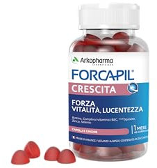 Arkopharma Forcapil Crescita - Integratore Alimentare per Capelli in Formato Caramelle Gommose - con Equiseto, Selenio, Vitamina B8, Zinco - 1 Confezione da 60 Gummies