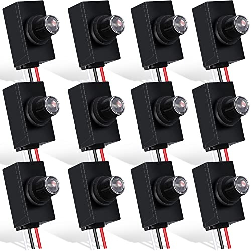 12 Packs Dusk to Dawn Sensor for Outdoor Lighting 100-277V Photoelectric Switch Photocell Light Sensor Electric Eye Sensor Photo Control Switch Lamp Post Light Sensor for Most Outdoor Lighting Bulbs