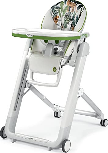 Peg Perego Siesta Follow Me Multifunktionshochstuhl - Jaguars, Baby, Toddler, 0-6 Jahre, Grün, Eco-Lederimitat, 67 x 60 cm