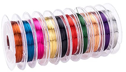 MAGICLULU 10rollen Farbiger Schmuck-draht Flexible Kupferlitze Pro Biegsam Für Perlen Armbänder DIY Basteln Schmuckherstellung Vielseitig Einsetzbar