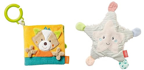 Fehn Fühlbuch Fuchs - Buggybuch aus Stoff mit Waldtier Motiven & Knister Seestern – Activity Baby Raschel Spielzeug zum Greifen und Spielen