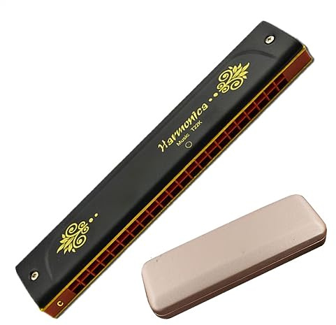 22 Hole C Key Tremolo Harmonica Harp Musical Instrument Phosphor Bronze Reeds Thickening Plate Harmonicas for Beginners