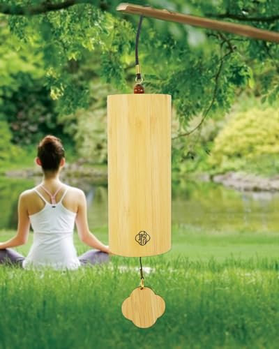 Bambus-Windspiel, japanisches Windspiel für Klangheilung, Meditation und beruhigende Emotionen, klassische Heimdekoration, gutes Geschenk für Familie, Freunde (B-Akkord) mit Geschenkbox