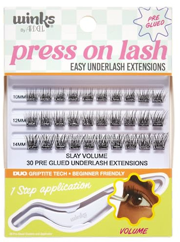 Ardell Winks Press On Eyelash Extensions, Volume - DIY Clusters, 30 Individual Lashes, Natural Look with Applicator, 1 Pack
