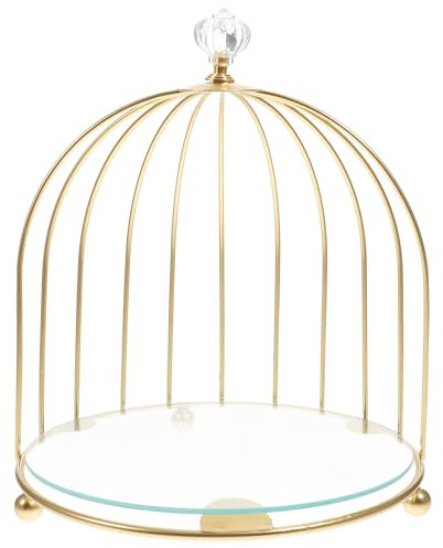 PRETYZOOM Bandeja Organizadora con Forma De Jaula De Pájaros Dorada Bandeja De Joyería De Perfume De Maquillaje Encimera De Almacenamiento De Baño Decoración del