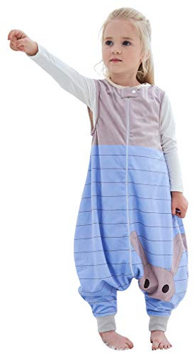 HAHASHOW Baby Schlafsack mit Füßen Schlafstrampler 3-5 Jahre Kaninchen | Maschinenwaschbar, ärmellos & mit Beinen, 1.5 Tog Weiches Polyester, Leicht an- und ausziehbar, Ganzjahresschlafsack