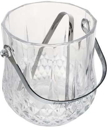 HEMOTON Seau à Glace Portable en Verre Seau à Glace en Verre Transparent Pince à Glace en Verre Seau à Vin Seau De Dégustation De Vin Bac à Glace Un Verre Tonneau De Vin Cristal